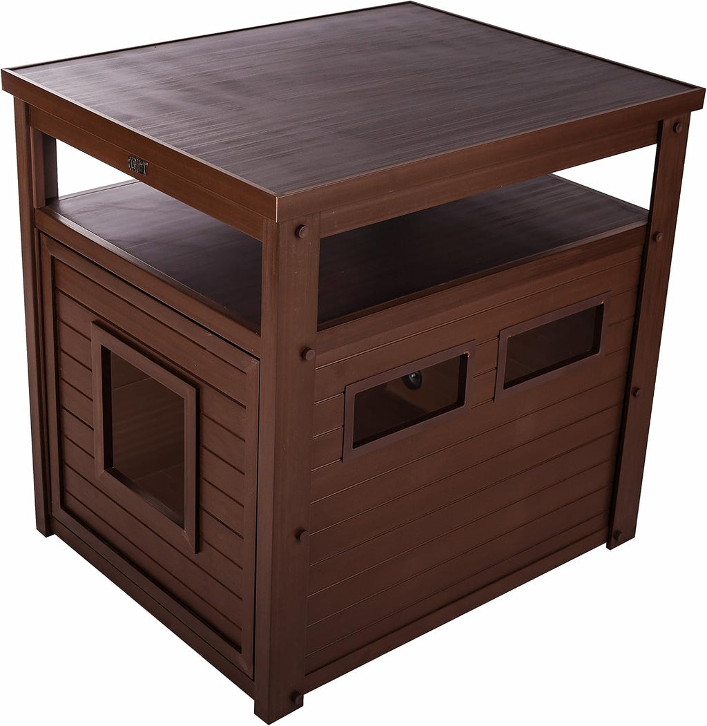 New Age Pet ECOFLEX Litter Loo Standard & Jumbo Sizes, 4 Colors, Moisture and Odor Resistant Enclosure & End Table, No‑Tools Assembly, 10 Year Warranty, Russet Brown, Jumbo