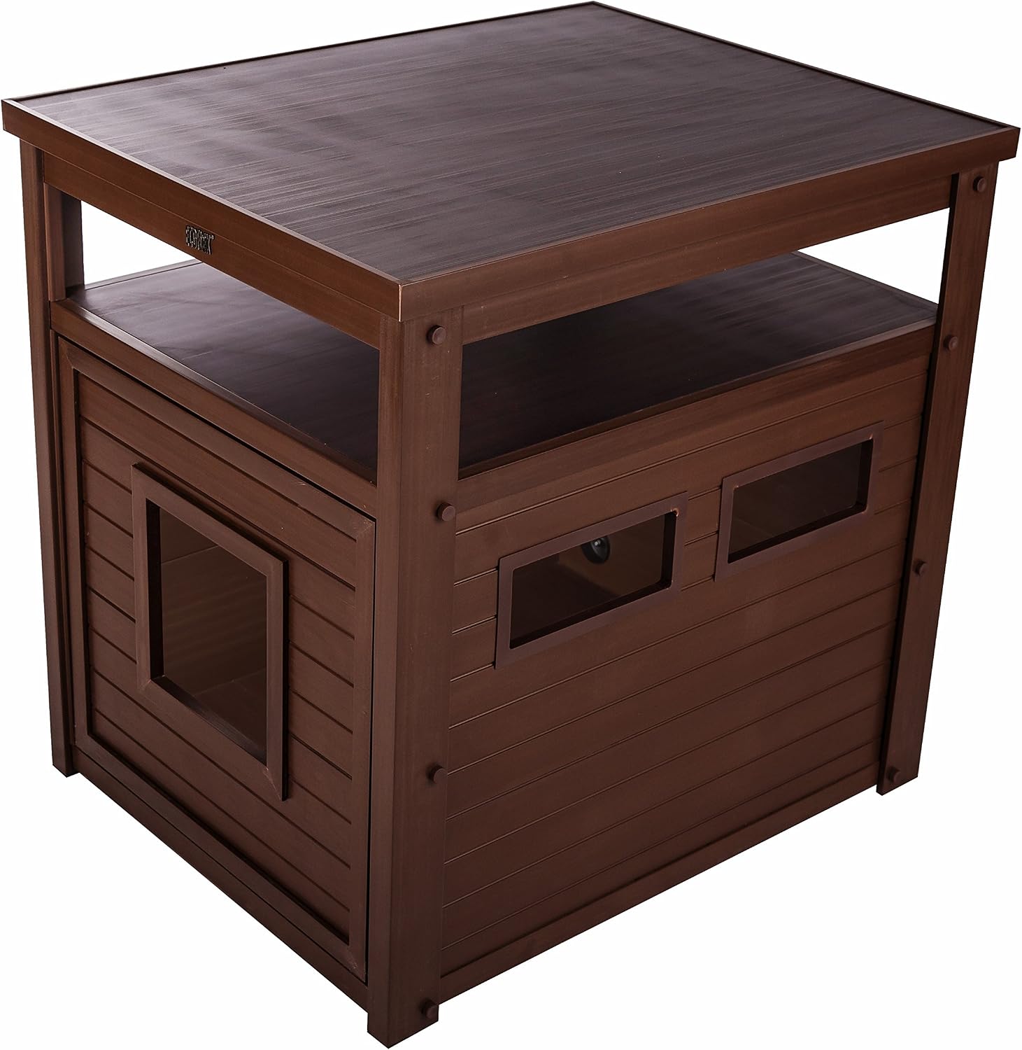 New Age Pet ECOFLEX Litter Loo Standard & Jumbo Sizes, 4 Colors, Moisture and Odor Resistant Enclosure & End Table, No‑Tools Assembly, 10 Year Warranty, Russet Brown, Jumbo