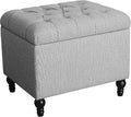 HomePop 24' Button Tufted Storage Ottoman - Pewter Gray