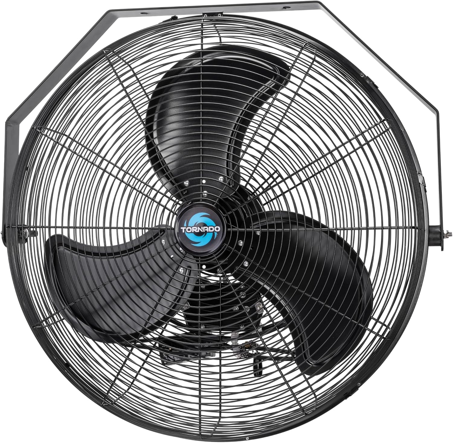 Tornado 24 Inch Outdoor Wall Mount Fan, 3-Speed High Velocity Metal Wall Fan – IPX4 Water-Resistant, 7700 CFM, UL Safety Listed, Ideal for Commercial, Industrial and Residential, Black
