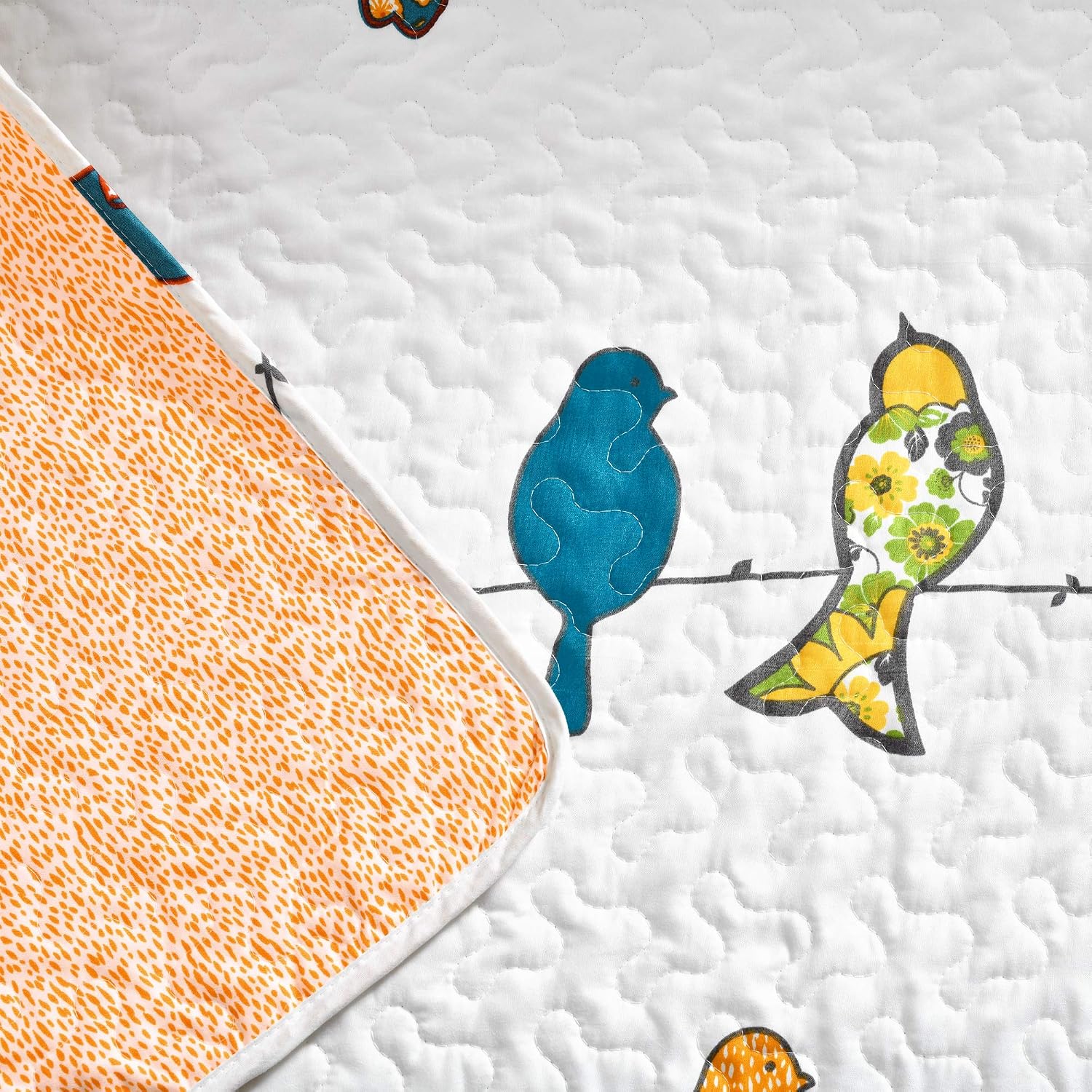 Lush Decor Rowley Birds Reversible Throw Blanket, 50' W x 60' L, Multi - Throw Blankets for Bed - Couch Blanket - Farmhouse_Throw_Blanket for Couch (Pack of 8)
