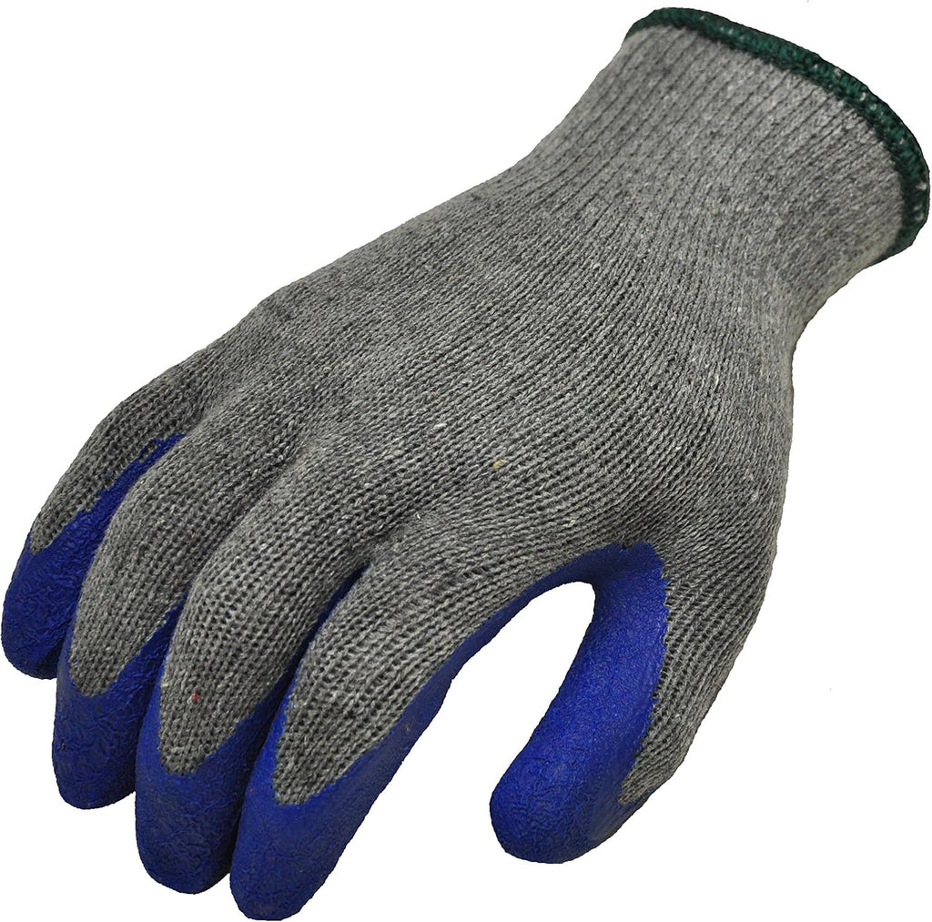 G & F Products G & F Rubber Latex Coated Work Gloves for Construction, Blue, Crinkle Pattern, Men's
