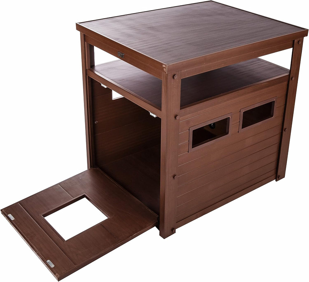 New Age Pet ECOFLEX Litter Loo Standard & Jumbo Sizes, 4 Colors, Moisture and Odor Resistant Enclosure & End Table, No‑Tools Assembly, 10 Year Warranty, Russet Brown, Jumbo