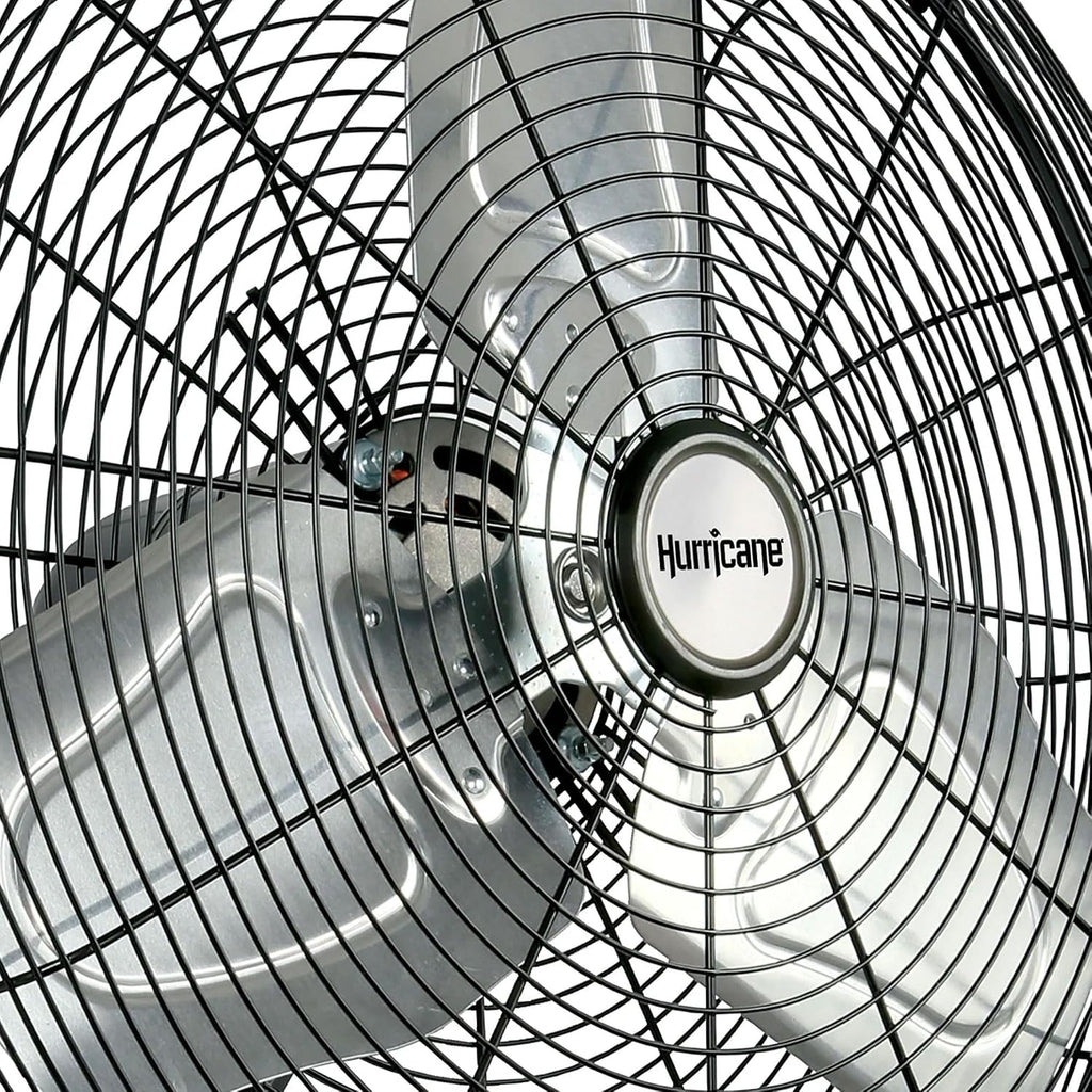 Hurricane 30' Pro Commercial Grade Oscillating Wall Mount Fan, Black - Heavy-Duty All-Metal Corded Electric Air Cooling Unit for Home, Garage, Greenhouse, or Workshop