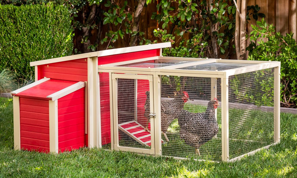 New Age Pet ECOFLEX Fontana Chicken Barn and Pen Combo - Red