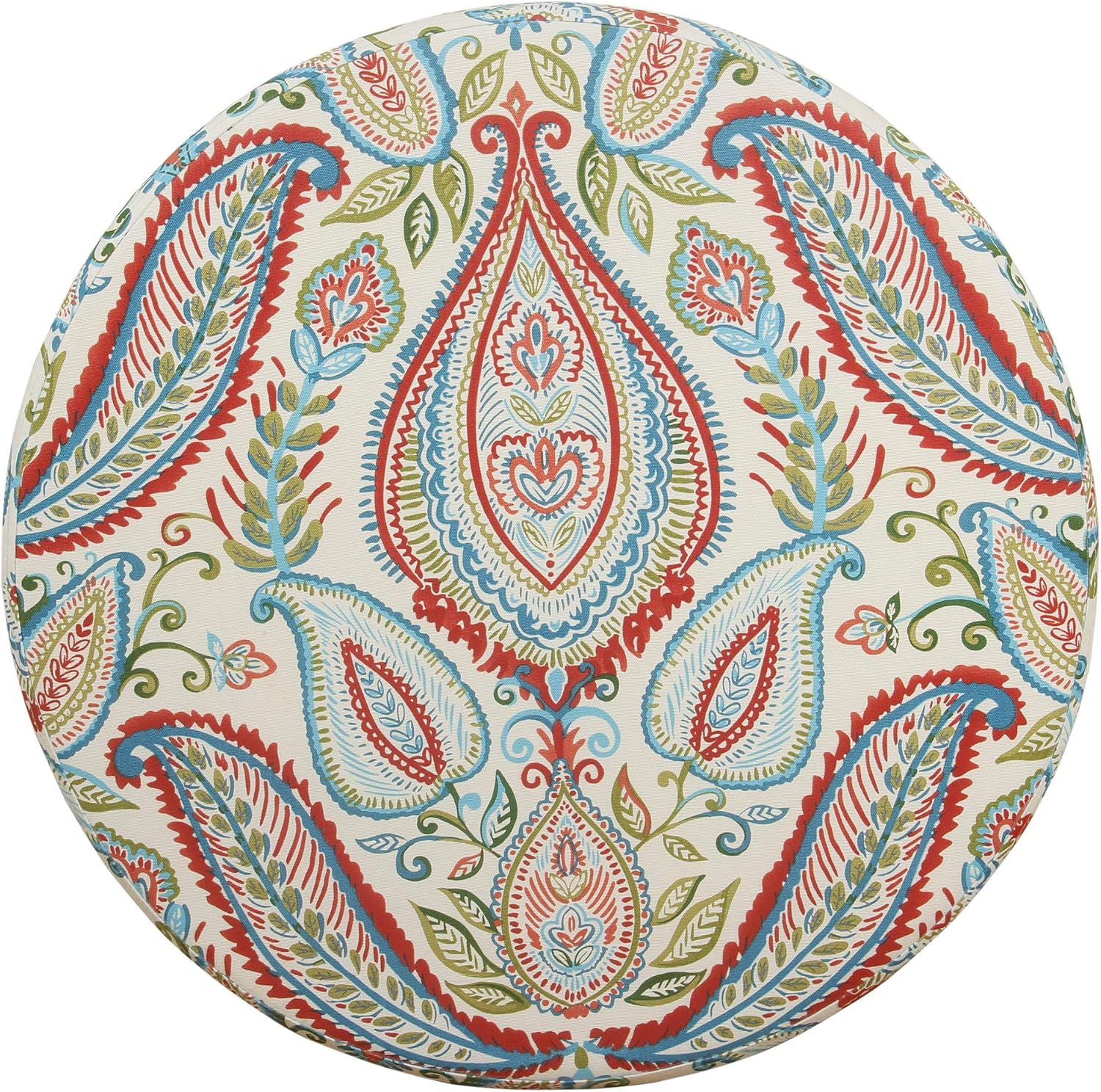 HomePop 24' Large Round Storage Ottoman - Bold Paisley