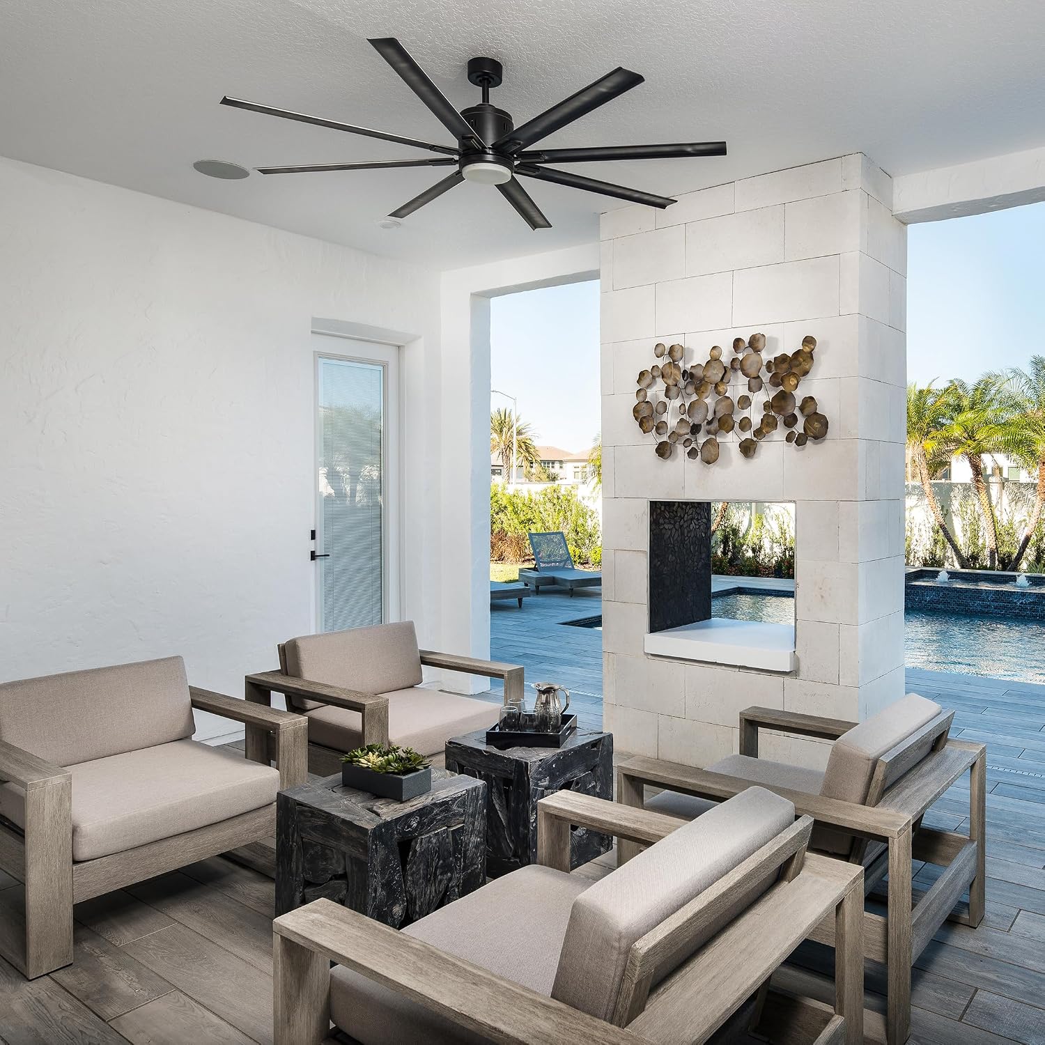 Vast Collection 72-Inch 8-Blade Bronze Modern Ceiling Fan