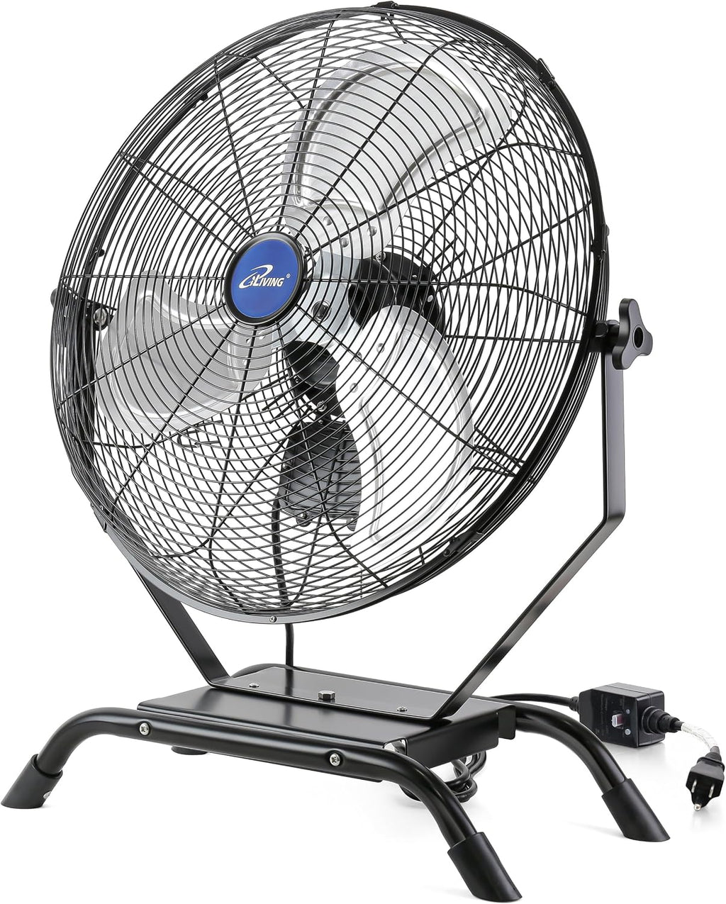 iLiving 20' Wall Mounted/Floor Stand Variable Speed Indoor/Outdoor Fan, Industrial grade for Patio, Greenhouse, Garage, Workshop, and Loading Dock, 4650 CFM, Black