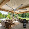 96 Inch Industrial Ceiling Fans without Lights, Large Outdoor Ceiling Fans for Patios Gazebo, Remote Control, Reversible Quiet DC Motor, High CFM Big Commercial Fans for Shop Garage Gym, ETL Listed