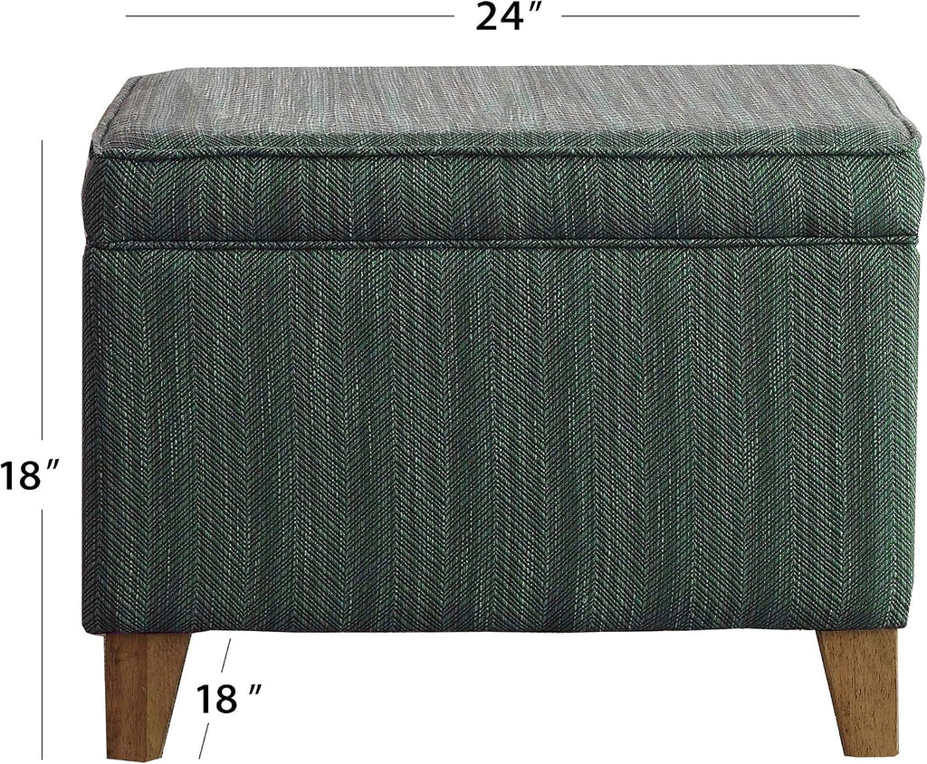 HomePop 24' Medium Square Storage Ottoman - Teal