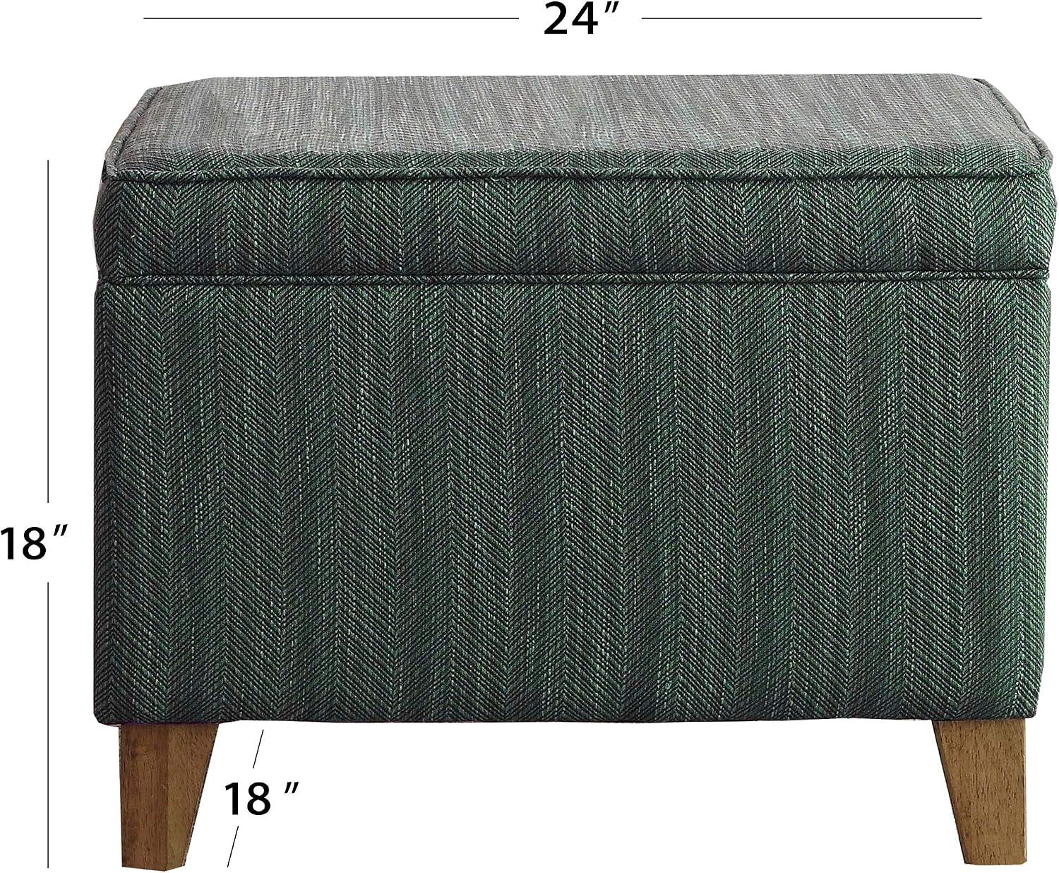 HomePop 24' Medium Square Storage Ottoman - Teal