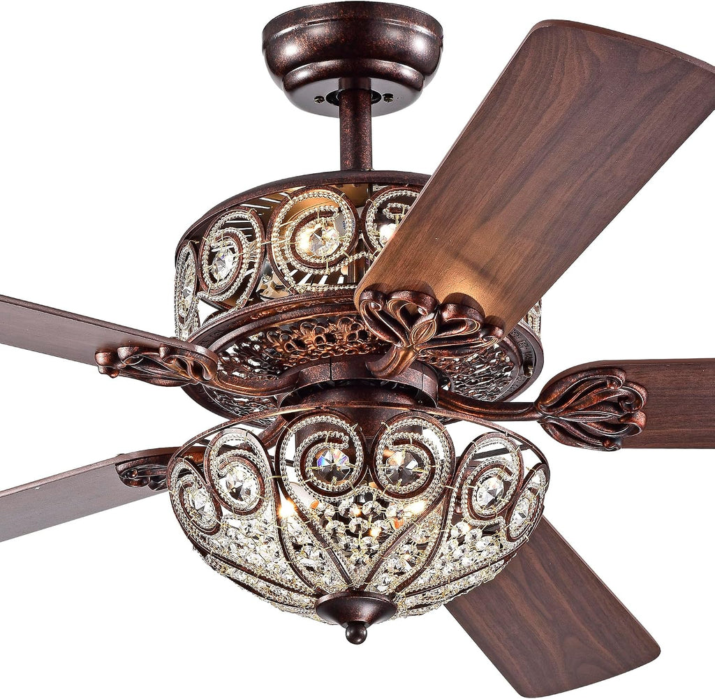 Gracewood Hollow Inada 52-inch Rustic Bronze Ceiling Fan
