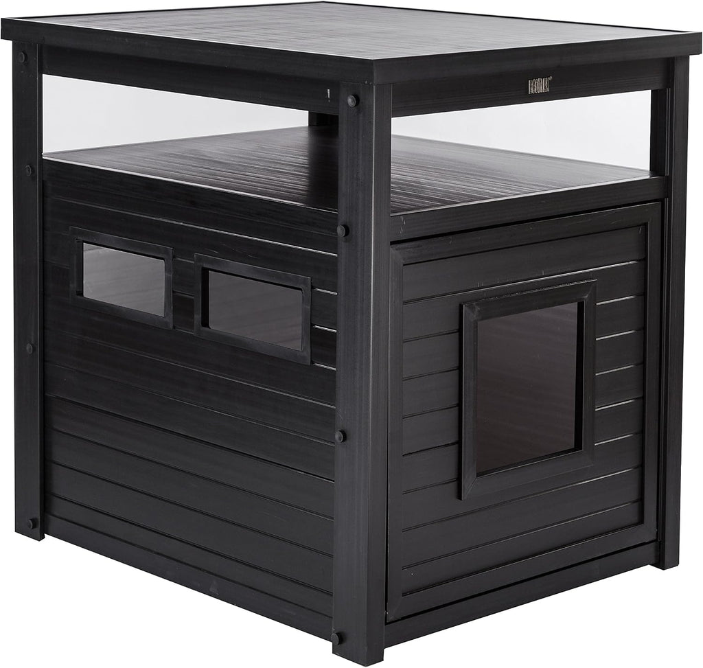 New Age Pet ECOFLEX Litter Loo Standard & Jumbo Sizes, 4 Colors, Moisture and Odor Resistant Enclosure & End Table, No‑Tools Assembly, 10 Year Warranty, Espresso Black, Jumbo