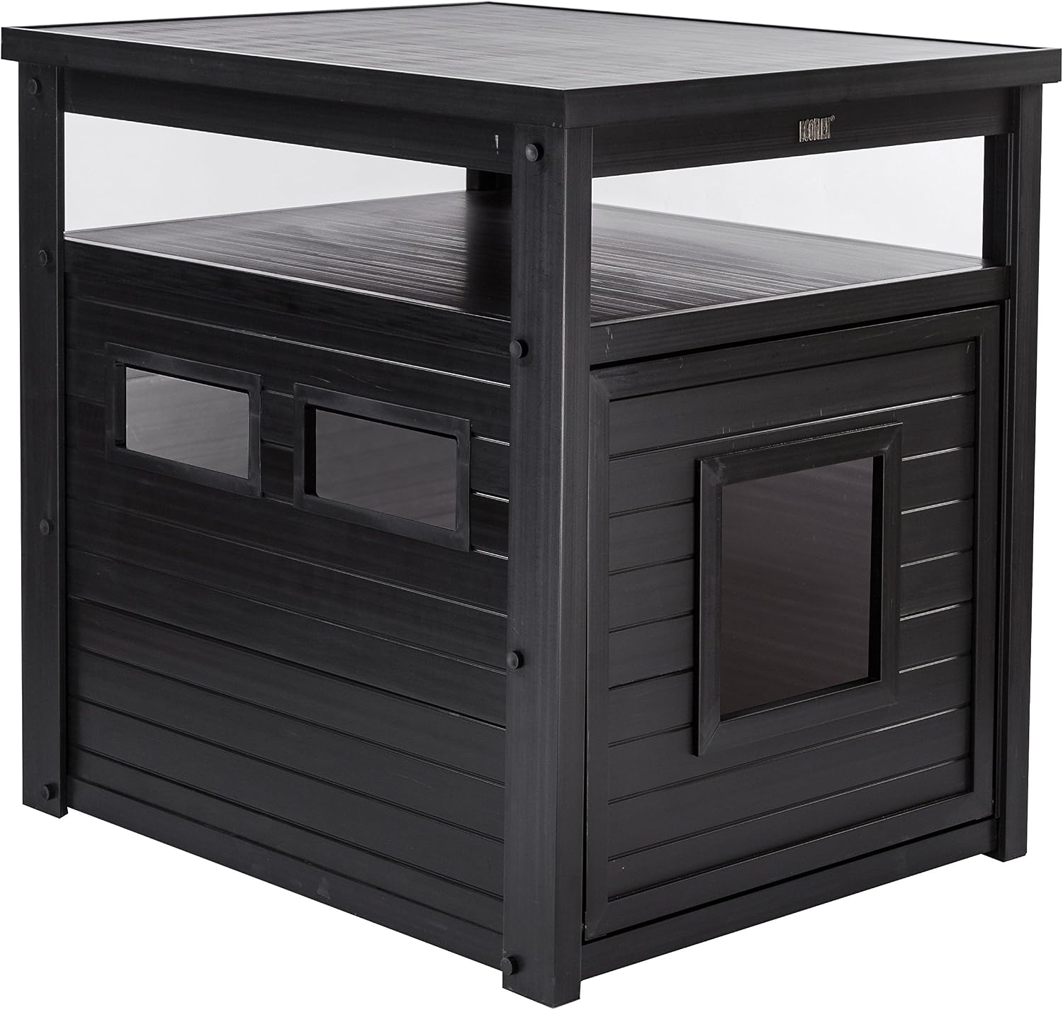 New Age Pet ECOFLEX Litter Loo Standard & Jumbo Sizes, 4 Colors, Moisture and Odor Resistant Enclosure & End Table, No‑Tools Assembly, 10 Year Warranty, Espresso Black, Jumbo