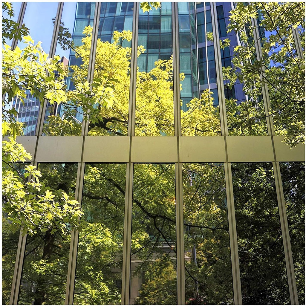 Window Film Privacy One Way Window Reflective Film Sun Blocking, Heat Control and Anti UV Adhesive Mirror Window Tint for Home and Office, 24Inch x 100Feet, Silver