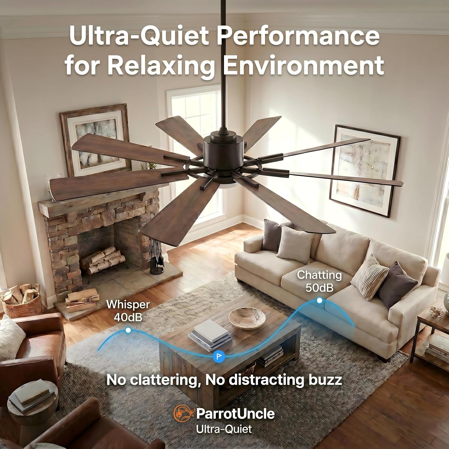 Ceiling Fans with Lights and Remote, 60 Inch Farmhouse Chandelier Ceiling Fan for Bedroom Rustic Lighting Ceiling Fans Outdoor Indoor, DC Motor Reversible 8 Blades, Noiseless, ETL, Oil Rubbed Bronze