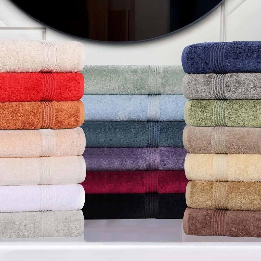 Superior Egyptian Cotton 12-Piece Towel Set, Assorted Towels for Home Bathroom, Guest Bath Decor Essentials, Includes 4 Bath, 4 Hand, 4 Face Towels/Washcloths, Quick Dry, Absorbent - Sapphire
