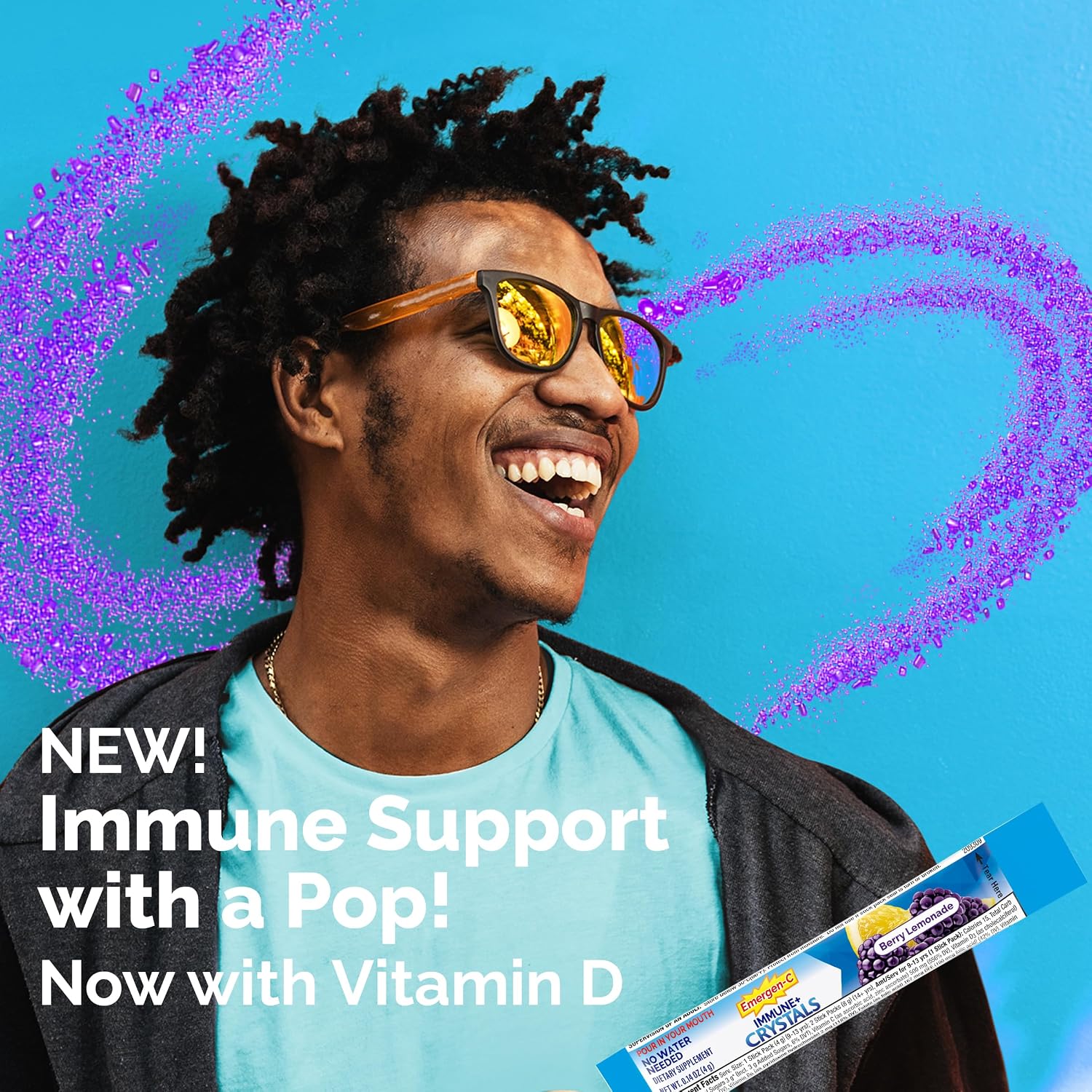 Emergen-C Immune Plus Crystals, On-the-Go Immune Support Supplement with Vitamin C, Vitamin D, B Vitamins, Zinc and Manganese, Berry Lemonade - 28 Stick Packs (Pack of 12)
