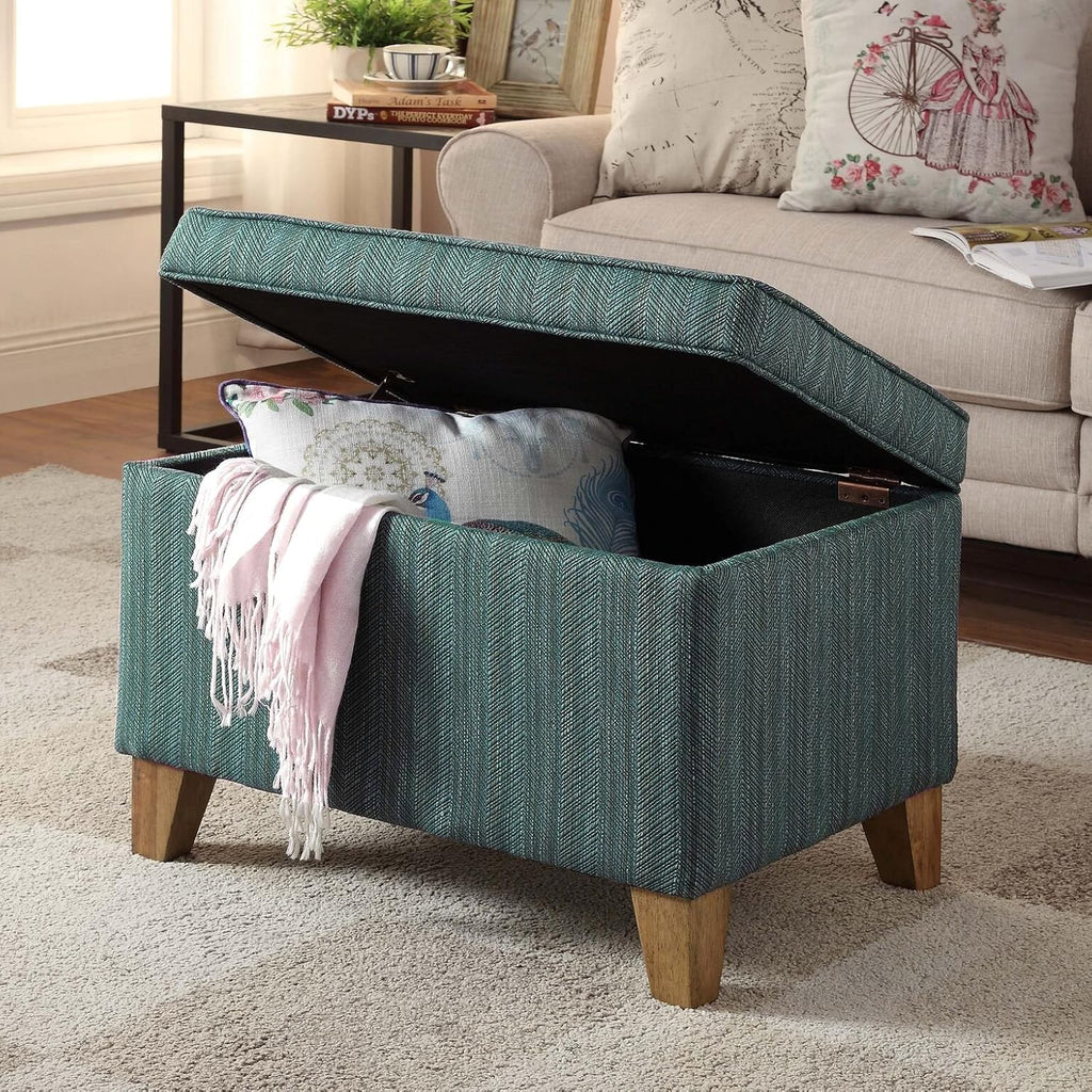 HomePop 24' Medium Square Storage Ottoman - Teal