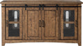 Martin Svensson Home 65' Solid Pine Wood Entertainment Center with Storage. Rustic TV Stand for TVs up to 70.' Sliding Doors, Adjustable Shelves & Cable Management – Natural Finish