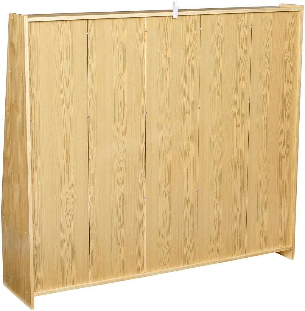 Amazon Basics Coat Locker, 5-Section with Bench, Daycare Classroom Furniture, Backpack Storage, 13'D x 54'W x 48'H, Natural Finish, Solid Pine Wood, Mudroom Furniture with Hooks for Home