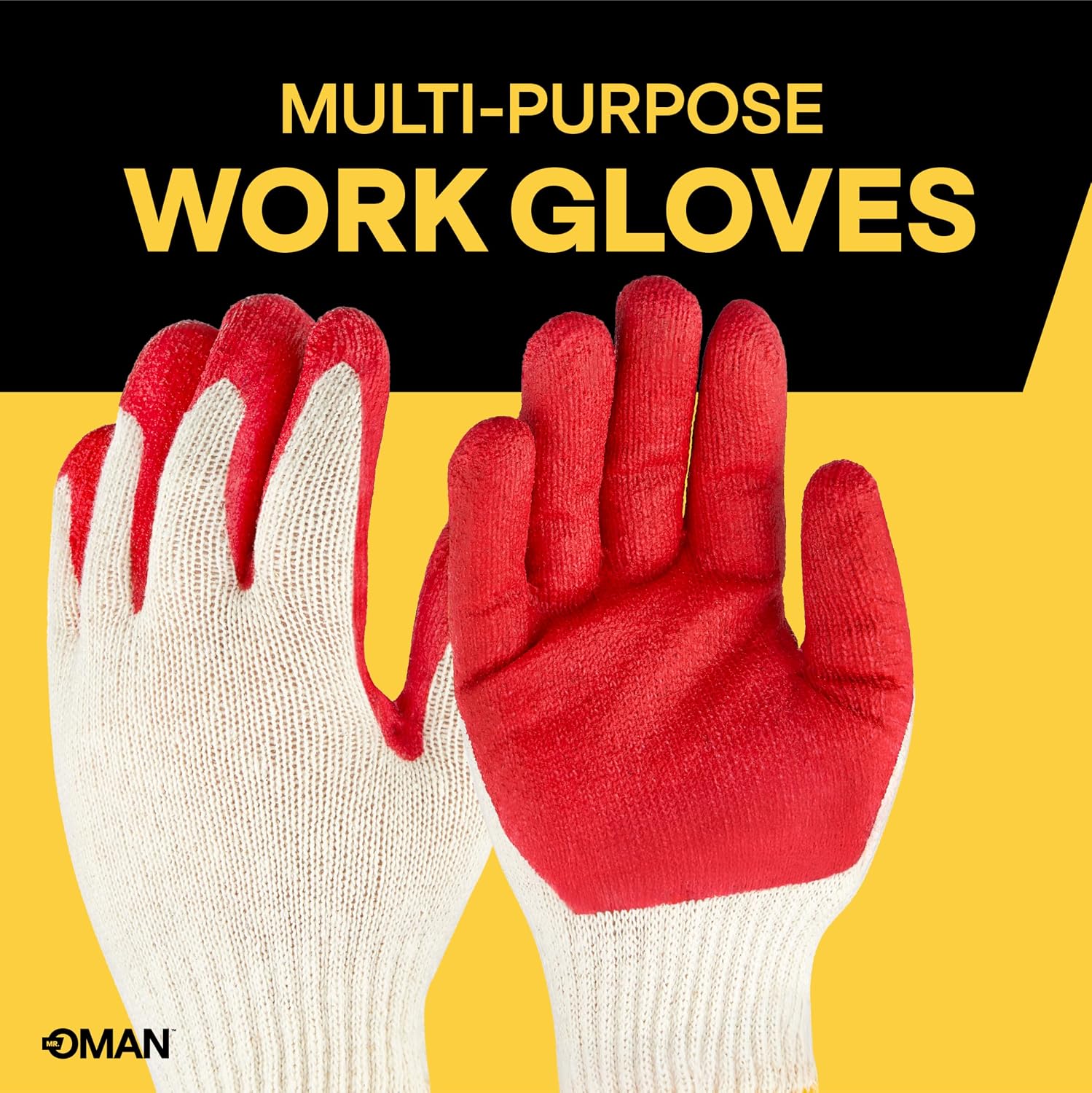 Oman Work Gloves Bulk, Latex Coated Work Gloves, Red Dipped Coated Gloves from Korea for Construction & Gardening