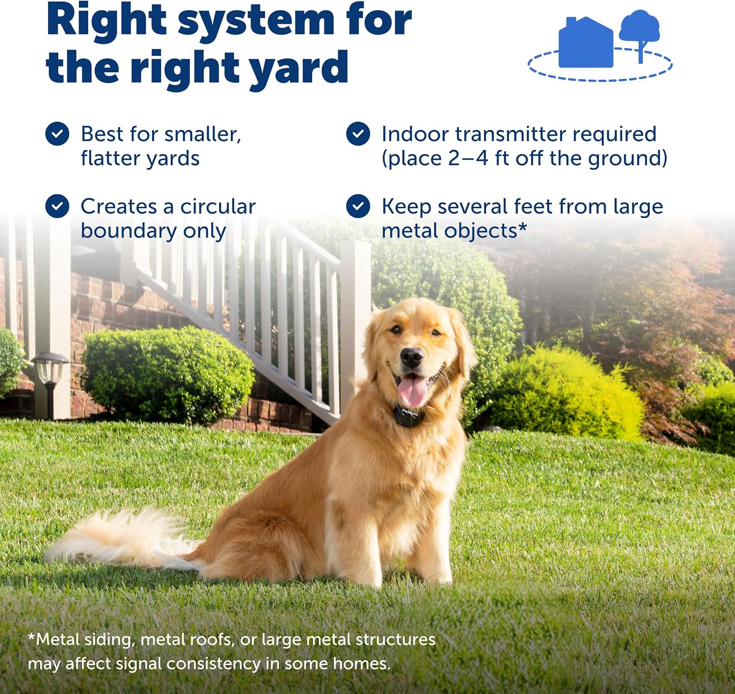 PetSafe Stay & Play Compact Wireless Fence, LCD Screen to Adjust the Circular Boundary, Secure up to 3/4 Acre Area, Use for All Your Pets, Portable System with 50 Extra Flags