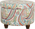 HomePop 24' Large Round Storage Ottoman - Bold Paisley