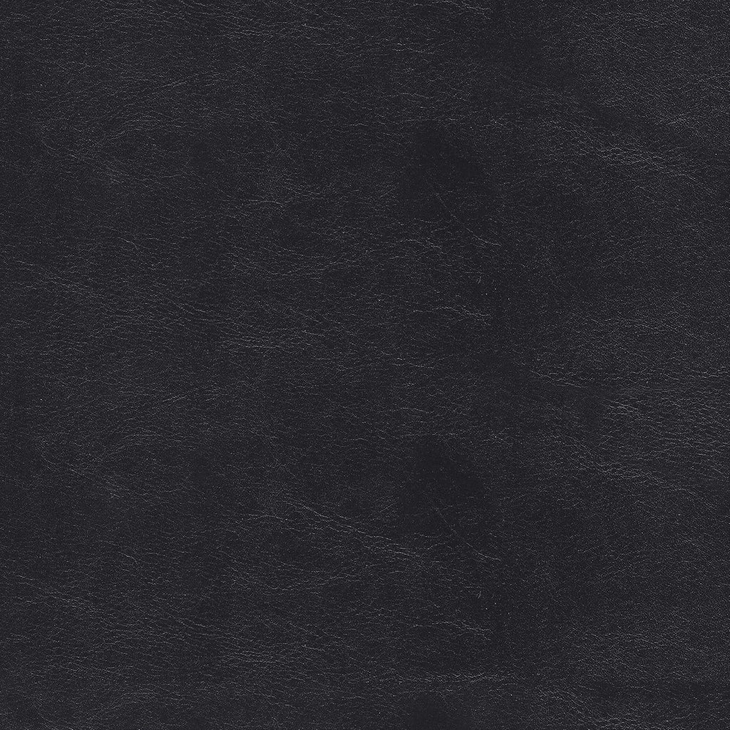 HomePop 32' Large Tufted Round Storage Ottoman - Black Faux Leather