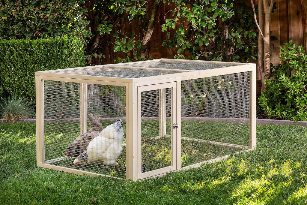 New Age Pet ECOFLEX Jumbo Fontana Chicken Pen - Eco-Friendly, Non-Toxic, Durable Outdoor Enclosure with Stainless Steel Wire, Predator-Resistant Lock, Easy No-Tool Assembly, 10-Year Warranty