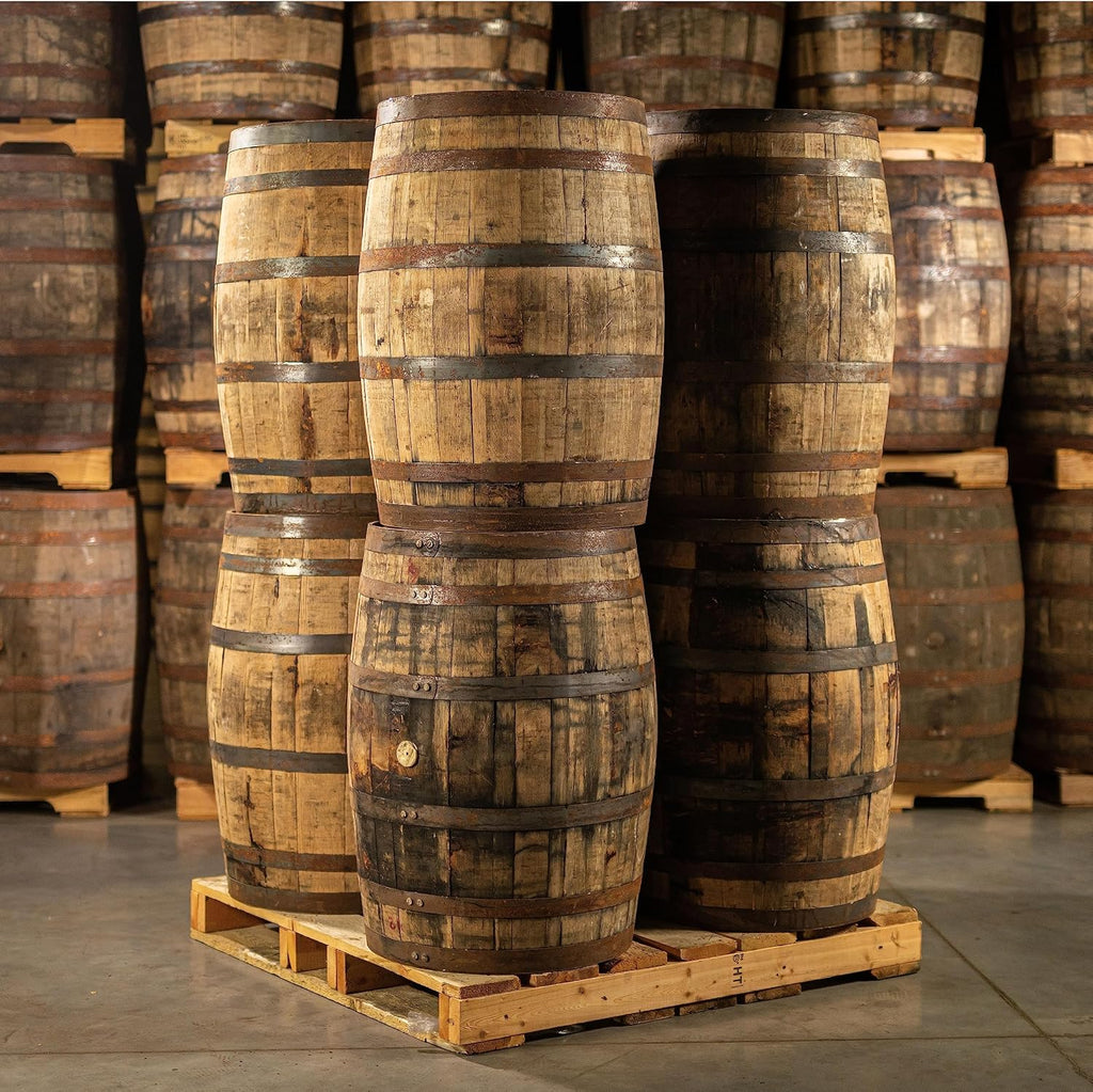 Midwest Barrel Company Authentic Bourbon/Whiskey Barrel (53 Gallon) Used Genuine American White Oak Wood Barrel for Decoration, Furniture & DIY Projects - 8 Barrels
